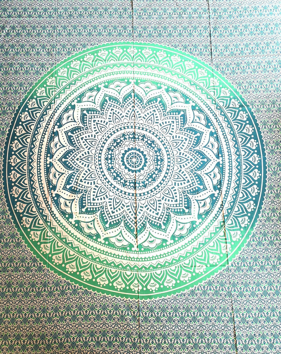 indian tapestry, bed cover, mandala