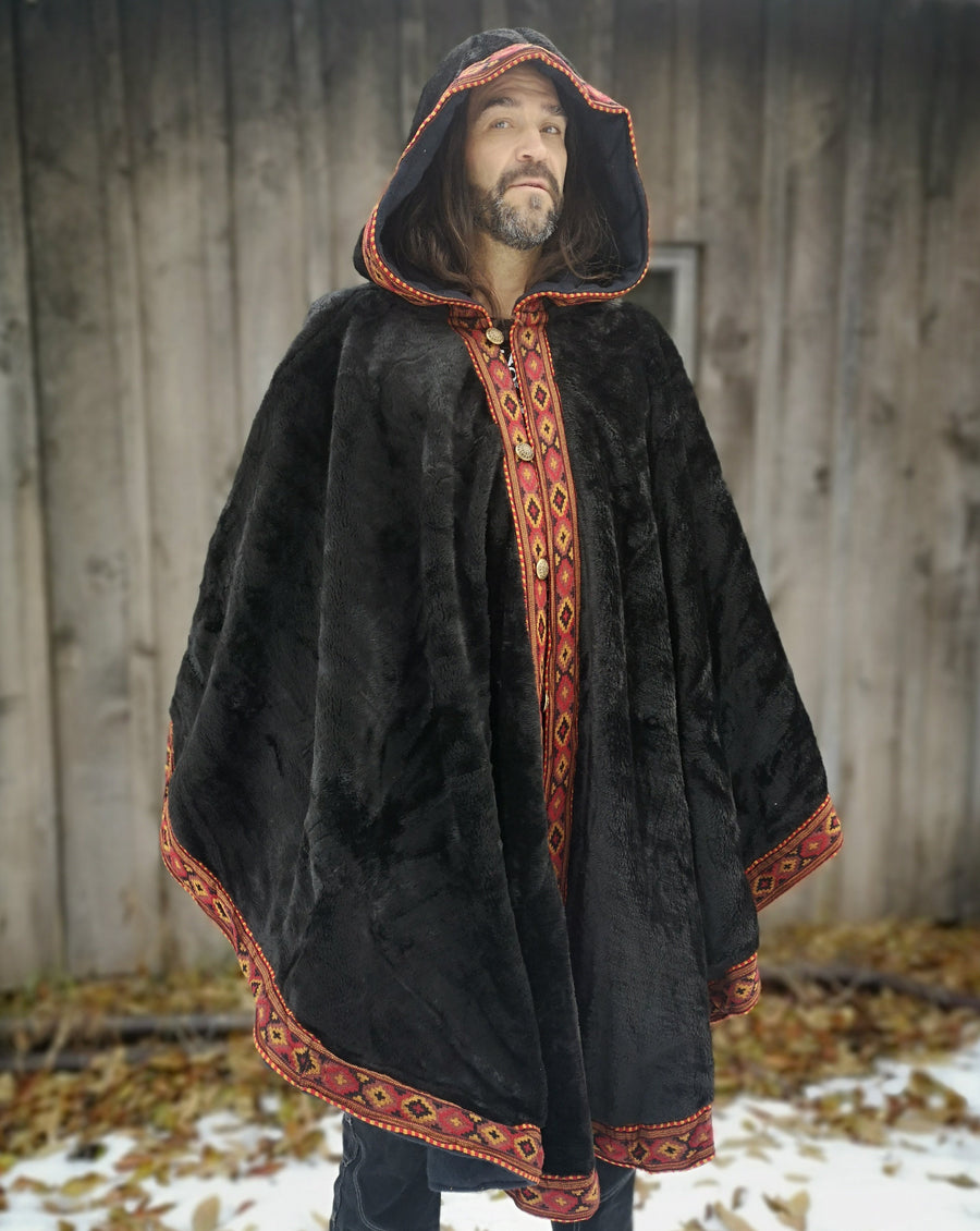 high-pile plush fleece, cloak, cape, cosplay, warrior, warm blanket, original camping gear, cloak blanket